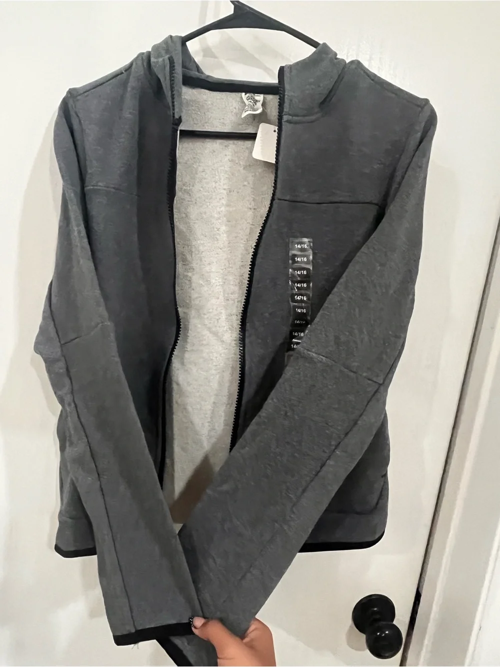 Boy’s Gray Zip-Up Every Day Hoodie Hooded Jacket